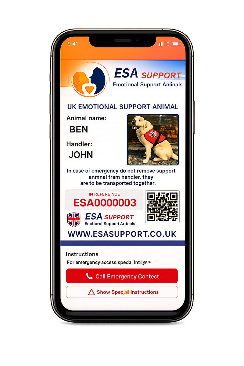 ESA Support profile on a phone